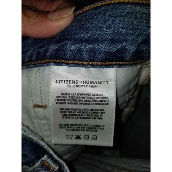 New Citizens Of Humanity‎ Shorts Womens 27 Blue Frayed Hem Danielle Cut Off NWOT - Picture 9 of 11